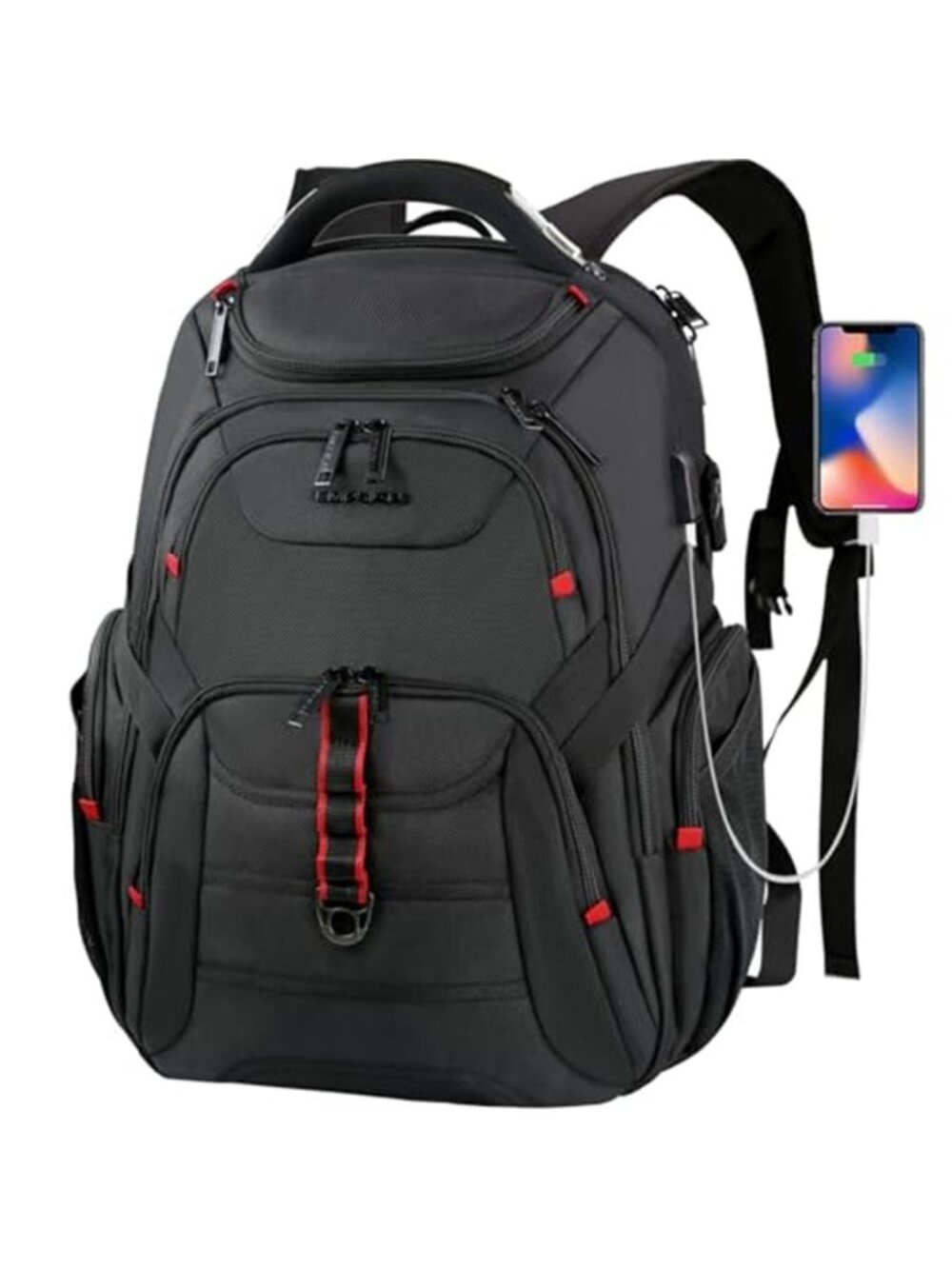 Mens 17 Inch Laptop Backpack TSA Travel Business Carry On Waterproof Bag